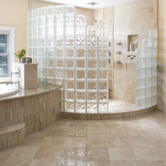 Glass Block Shower | Bathroom Remodel | Waukesha WI | Schoenwalder Plumbing
