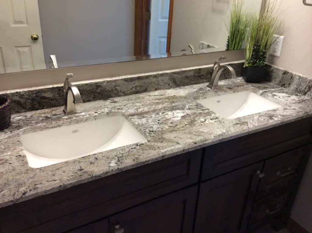 granite counter bathroom sink